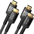 JSAUX 8K HDMI Cable 2.1 2 Pack 6ft, 48Gbps Ultra High Speed HDMI Cable Braided by JSAUX