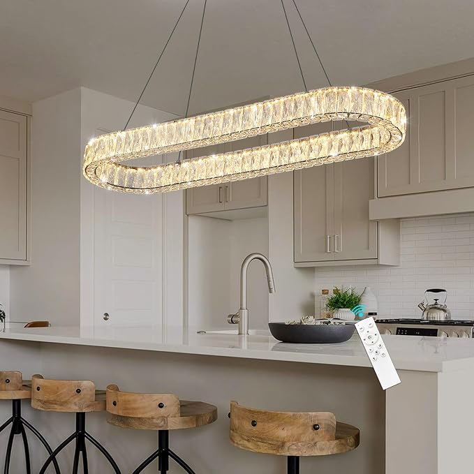 HAIXIANG LED Long Chandeliers for Dining Table Modern Chandelier Dimmable - Image 8