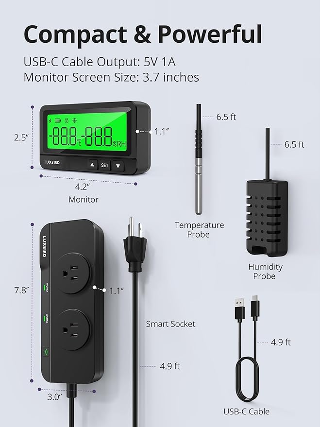 LUXBIRD WiFi Temperature Humidity Controller LTC-318-W - Image 2