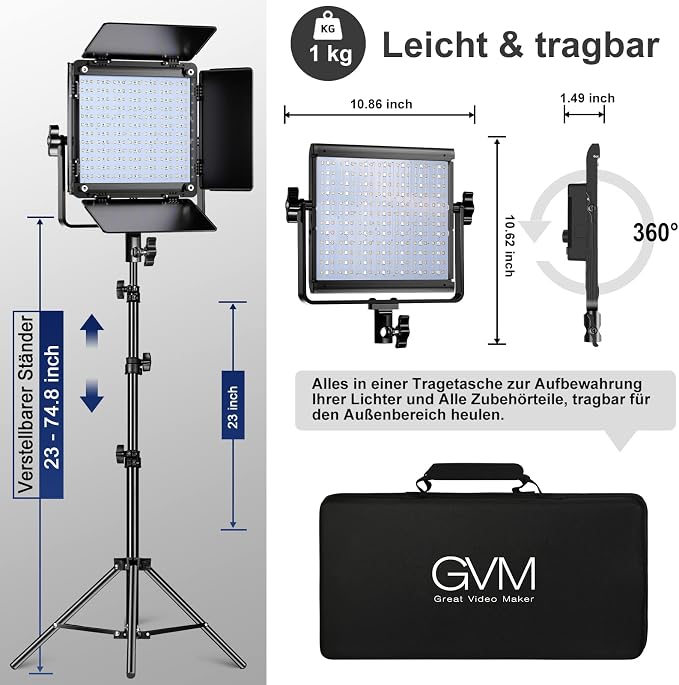 GVM 800D RGB Led Video Light, 40W Photography Lighting Led Panel Light - Image 7