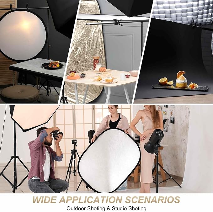 2Pcs 11"x8" Light Reflector 3 in 1 Photography Reflector Cardboards, Foldable & - Image 6