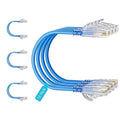 Cat6 Slim Patch Cables 3 Feet 10-Pack Blue, Cat6a Patch Cables 10Gbps 550MHz by Unknown