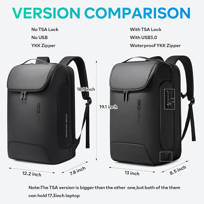 BANGE Men's Anti-Theft Backpack, Waterproof Fashion Travel Backpacks, High Tech - Image 9