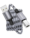 SNANSHI USB Printer Cable 6ft, Nylon Braided Printer Cable to USB Stable Wired by SNANSHI