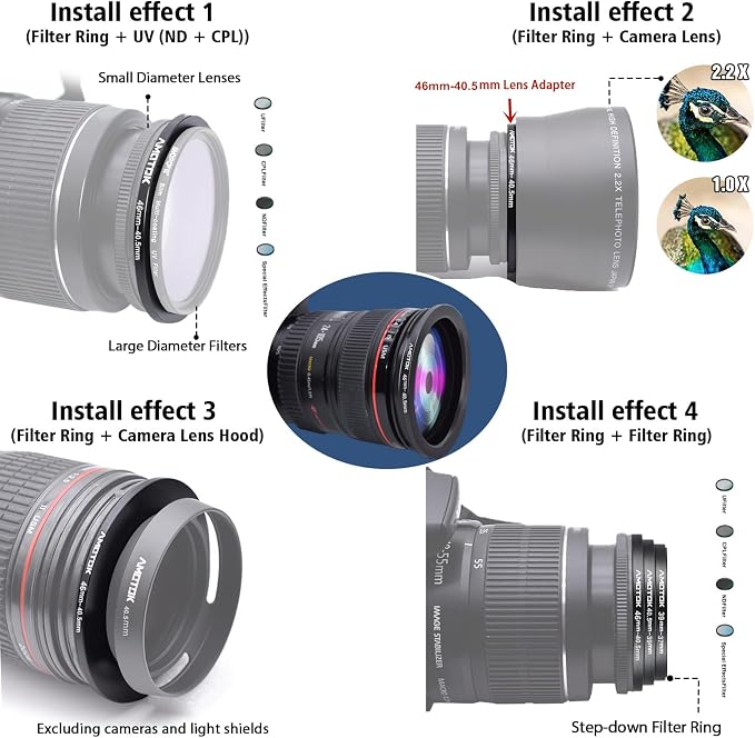 46mm Lens to 40.5mm Camera Lens Adapter, 46mm to 40.5mm Filter Step-Down Ring - Image 5