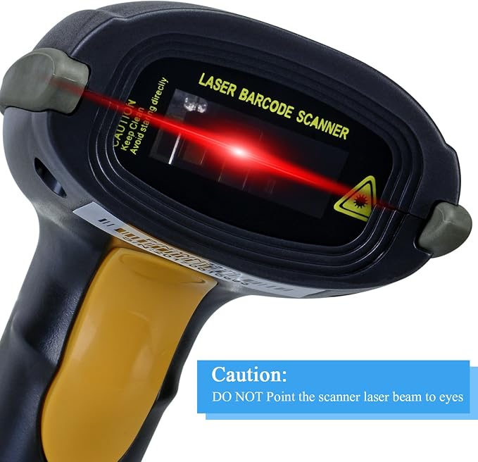 WoneNice USB Laser Barcode Scanner Wired Handheld Bar Code Scanner Reader Black - Image 6