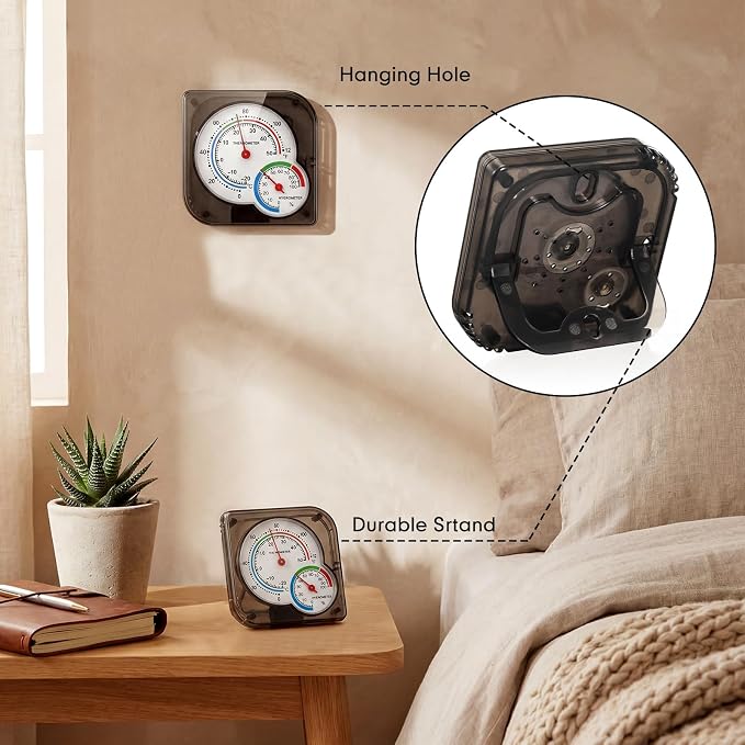 Kathfly 6 Pcs Indoor Thermometer and Humidity Gauge Indoor Mini Thermometer - Image 4