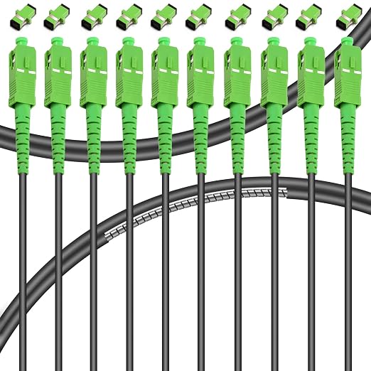 10-Pack - 5m SC/APC to SC/APC Fiber Optic Internet Cable, Armored Single Mode by Bangun