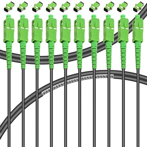 10-Pack - 25m SC/APC to SC/APC Fiber Optic Internet Cable, Armored Single Mode by Bangun