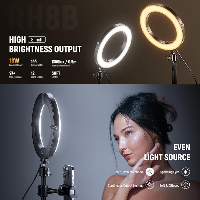 NEEWER 18W 8" Desk Ring Light - Image 2