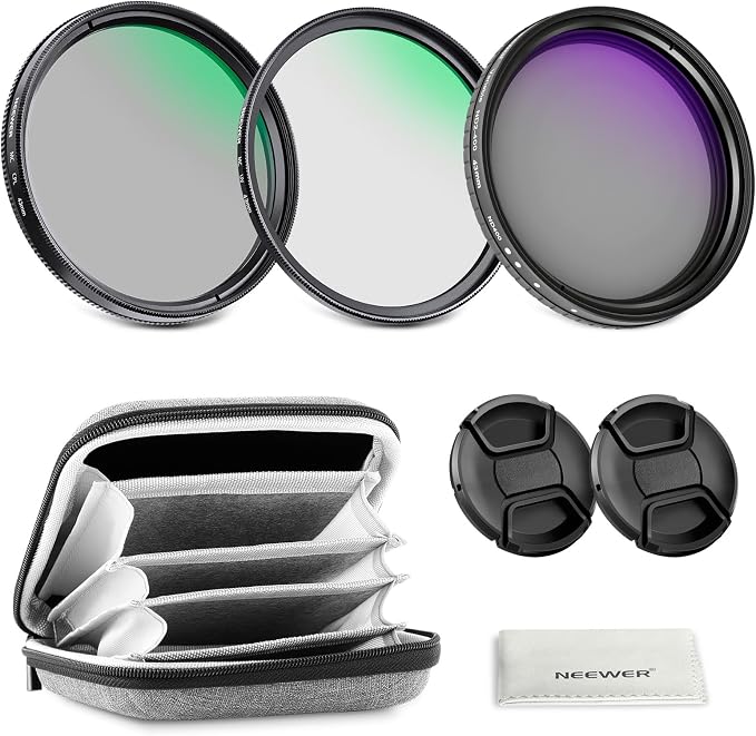 NEEWER 43mm Variable ND + CPL + UV Filter Kit by Neewer