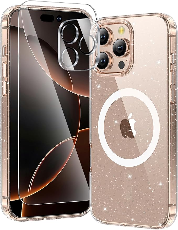 toushion 3 in 1 for iPhone 16 Pro Case Clear, Not Yellowing, Screen Protector*1 by Unknown