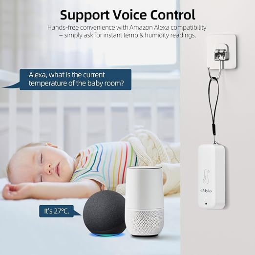 eMylo Zigbee Temperature and Humidity Sensor, IP65 Indoor Outdoor Thermometer - Image 7