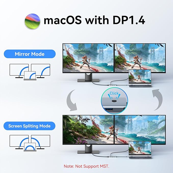 USB C Docking Station Dual Monitor, LIONWEI Laptop USBC Dock Multiport Adapter - Image 4