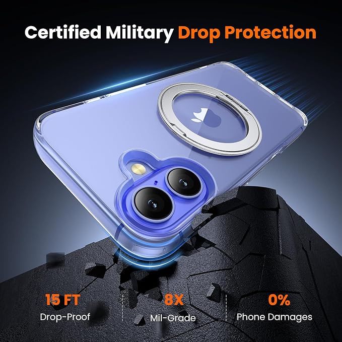 toushion 3 in 1 for iPhone 16 Plus Case Clear Ring Holder | Screen Protector *1 - Image 4
