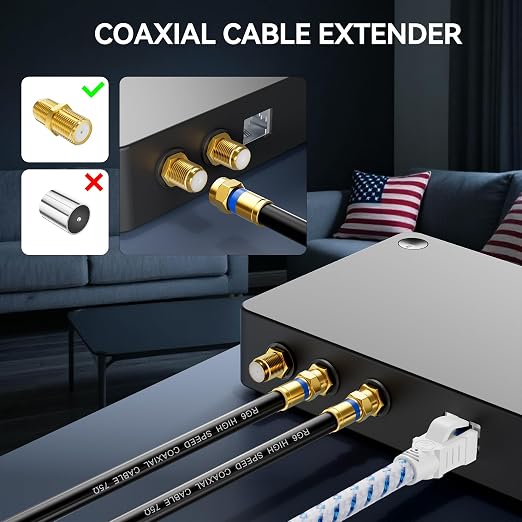 Coaxial Cable 10ft 10 Pack, RG6 Coax Cable Cord Extender - Image 4