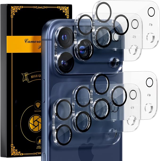 for 6 Pack iPhone 17 Pro Camera Lens Protector 9H Tempered Glass Camera Screen by Beuxece