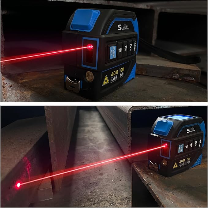 4-in-1 Laser Tape Measure with Laser Level Crosshairs |130ft/40m Laser - Image 5