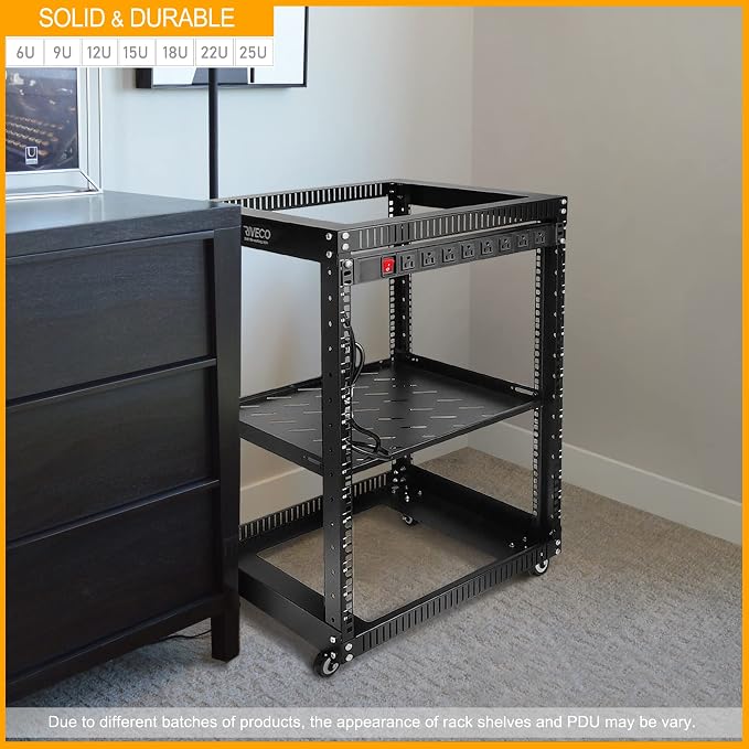 RIVECO 15U 19 Inch Open Frame Server Rack - Image 5