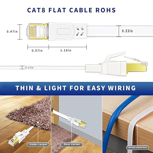 Cat8 Ethernet Cable 100FT, High Speed Outdoor and Indoor Available Cat8 Network - Image 3