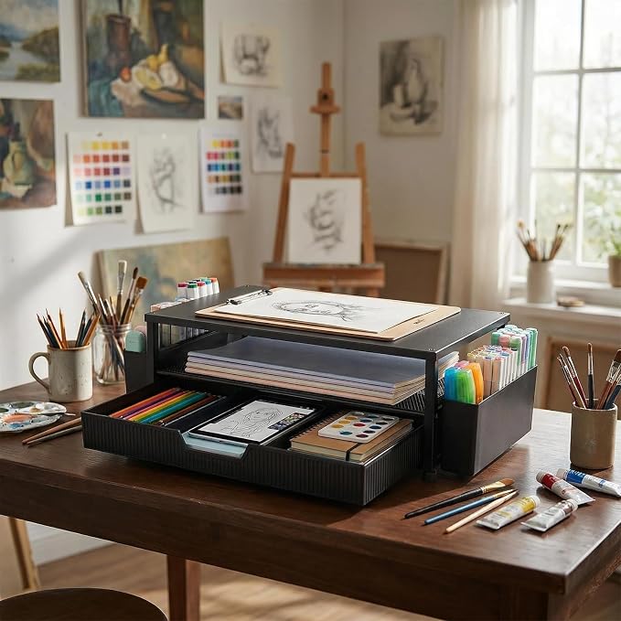 ECOLOVI Desk Organizer and Accessories, 2-Tier Computer Monitor Stand Rise - Image 9