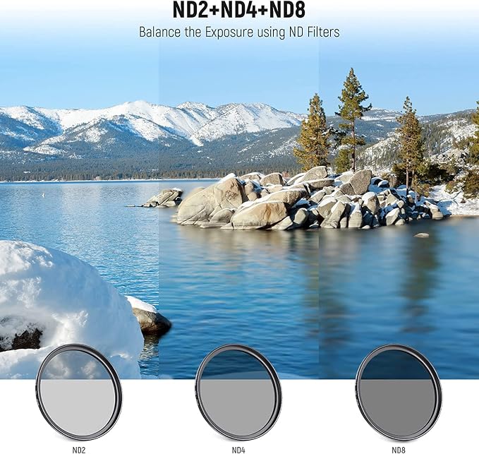 NEEWER 67mm Lens Filter Kit: UV, Lens Hood and Lens Cap Compatible - Image 2
