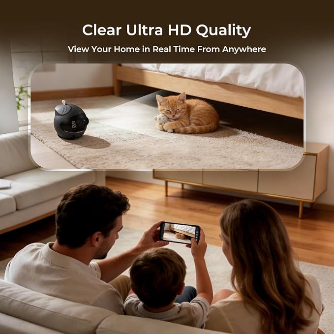 AEZ Robot Camera on Wheels 1080P Dual Lens, Indoor Movable Security Camera - Image 6