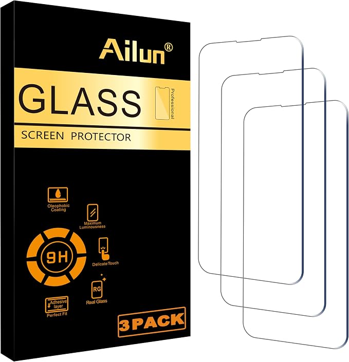 Ailun Screen Protector for iPhone 14 / iPhone 14 Pro Display 3 Pack Tempered by Ailun