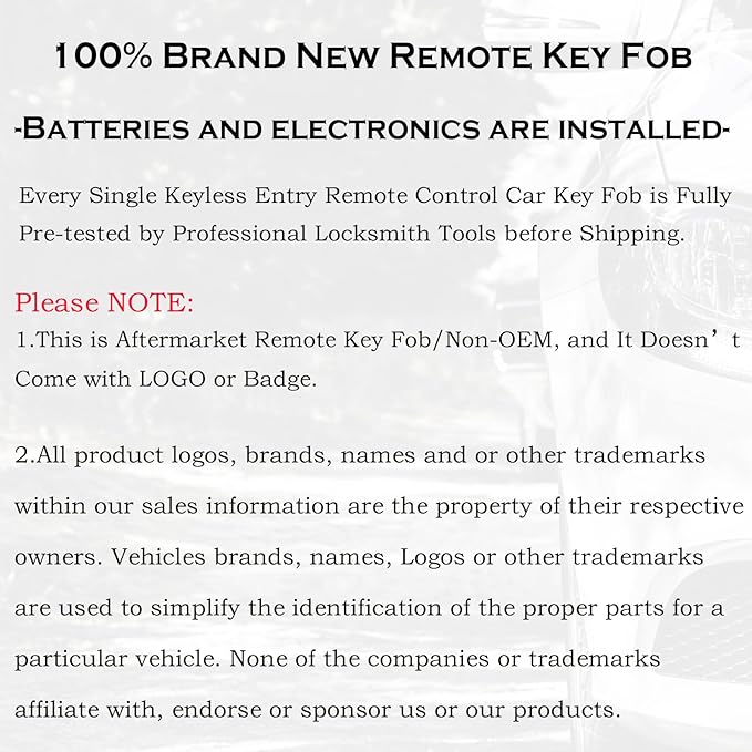SUPALAND Key Fob Replacement Fits - Image 5