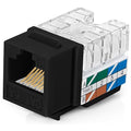 Everest 90° Angled RJ45 Cat6A Keystone Jacks 50-Pack in Black by EverestMediaSolutions