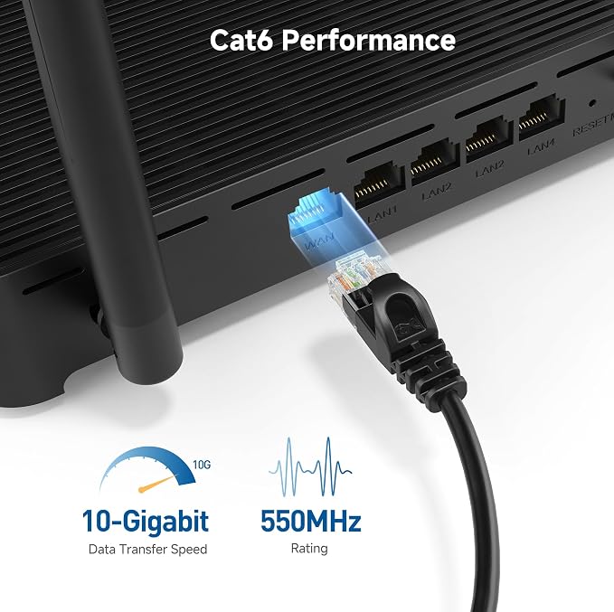 Cable Matters 10Gbps 5-Pack Snagless Cat 6 Ethernet Cable - 5ft - Image 3