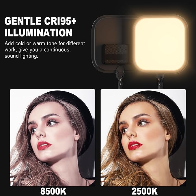 2Pack LED Video Light Kit, Hagibis 15W Photography Lighting Kit, 2500-8500K - Image 3