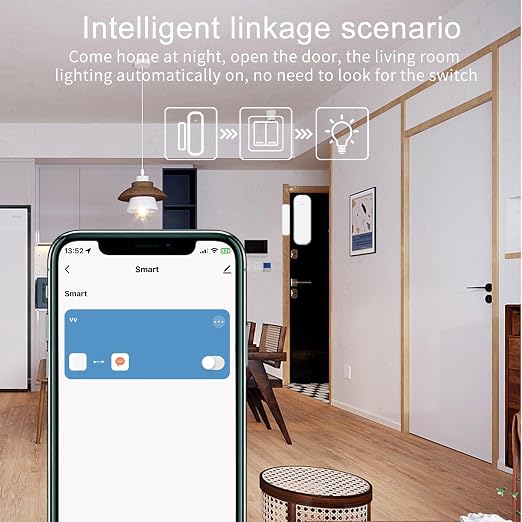 1-Pack Smart Door and Window Sensor, 2.4G WiFi Door Sensor, Tuya/Smart Life - Image 3