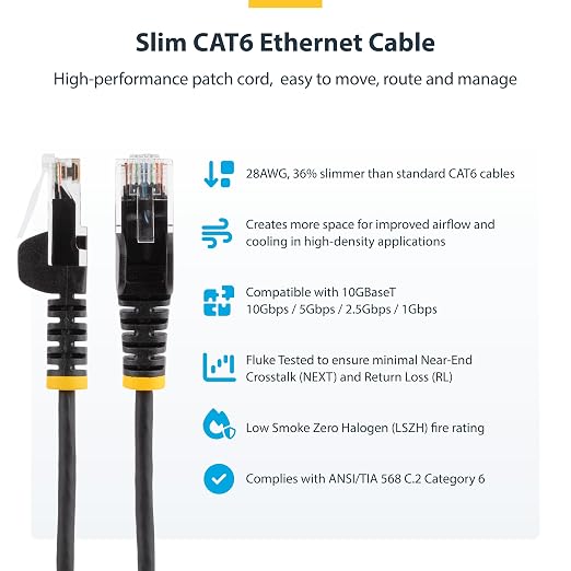 StarTech.com 6ft Pink Slim CAT6 Ethernet Cable, Snagless RJ45, 28AWG Pure Bare - Image 2