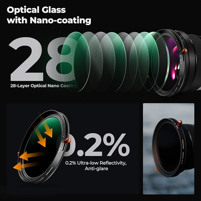 K&F CONCEPT 72mm Variable ND2-32 ND Filter & CPL Circular Polarizing Filter in - Image 5