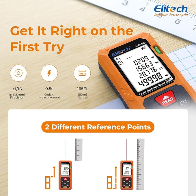 Elitech Laser Measuring Tool 165ft - Image 6