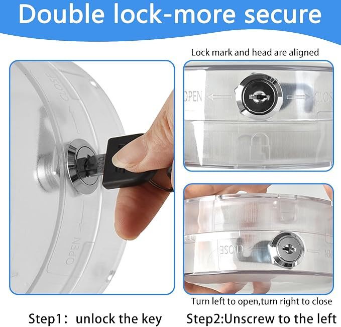2 PC Round Baby Safety Thermostat Lock Case - Image 5