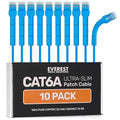 Everest Ultra Slim Cat6a Ethernet Patch Cables 1.5ft Blue by EverestMediaSolutions