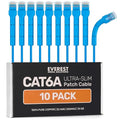Everest Ultra Slim Cat6a Ethernet Patch Cables 15ft Blue by EverestMediaSolutions