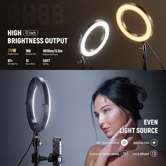 NEEWER 12" 24W High Power Desk Ring Light - Image 2