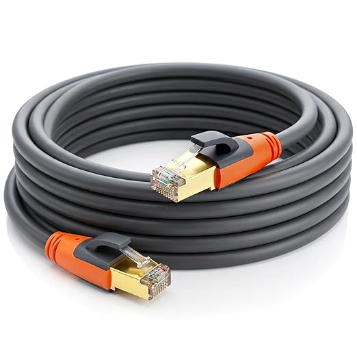 Cat 8 Ethernet Cable 20ft, High Speed LAN Cables 40Gbps 2000MHz Shielded by Plusivo