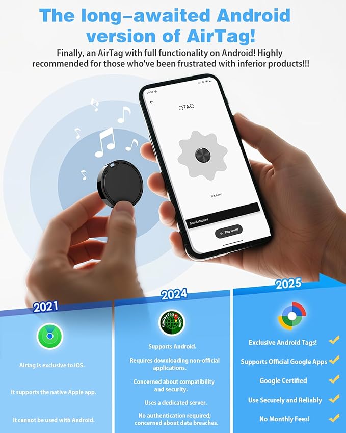 Air Tags for Android, Air Tags-4 Pack Android, Android Tracker Tags, 2 Year - Image 2