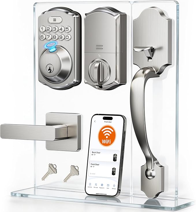 Veise VE012W-H WiFi Smart Front Door Lock Set, Built-in WiFi, App Remote & by Veise