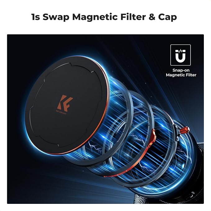 K&F CONCEPT 77mm Magnetic 1s Swap 5-Pack: CPL + VND2-32 + Black Diffusion 1/4 + - Image 3