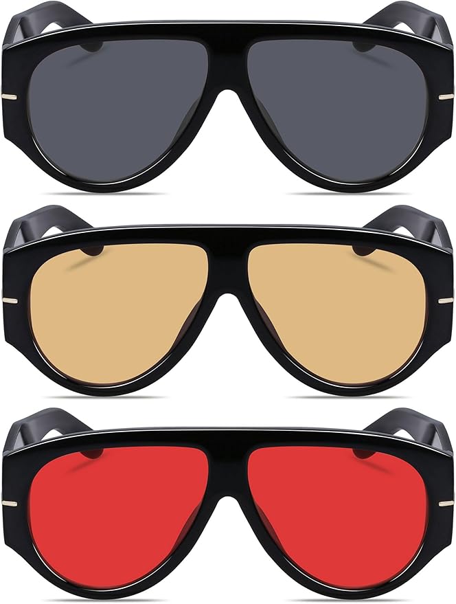 Oversized Retro Aviator Sunglasses - Image 2