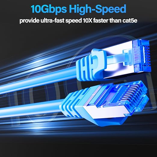 Cat6A Ethernet Cable Shielded 10Gbps 10 ft, Slim Shielded Ethernet Cable Cat 6 - Image 2
