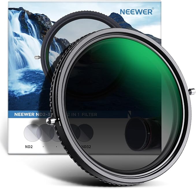 NEEWER 2 in 1 67mm Variable ND Filter ND2–ND32&CPL Filter No X Cross/30 Layer by Neewer