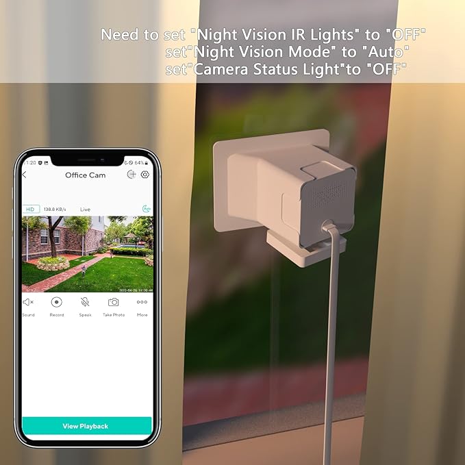 Teccle Angled Window Mount for Wyze Cam v4 Cam V3, 20 Degrees Tilt, Through - Image 6