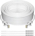 Adoreen Cat 6 Ethernet Cable 300 Ft-White, Outdoor & Indoor Snagless Long Round by Adoreen