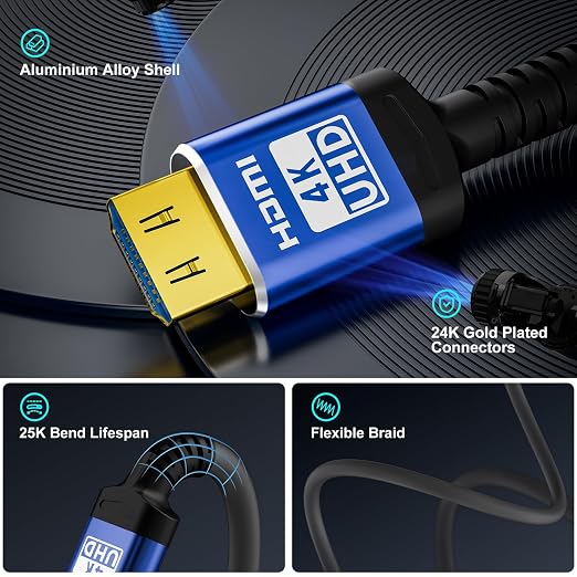 18Gbps hdmi Cable 50ft with Gripping Connectors, 4k Ultra high Speed Ethernet - Image 5